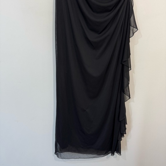 Vintage 90s Y2K Le Chateau Formal Dress XL Black Strapless Maxi Tube Top EUC - Picture 5 of 11